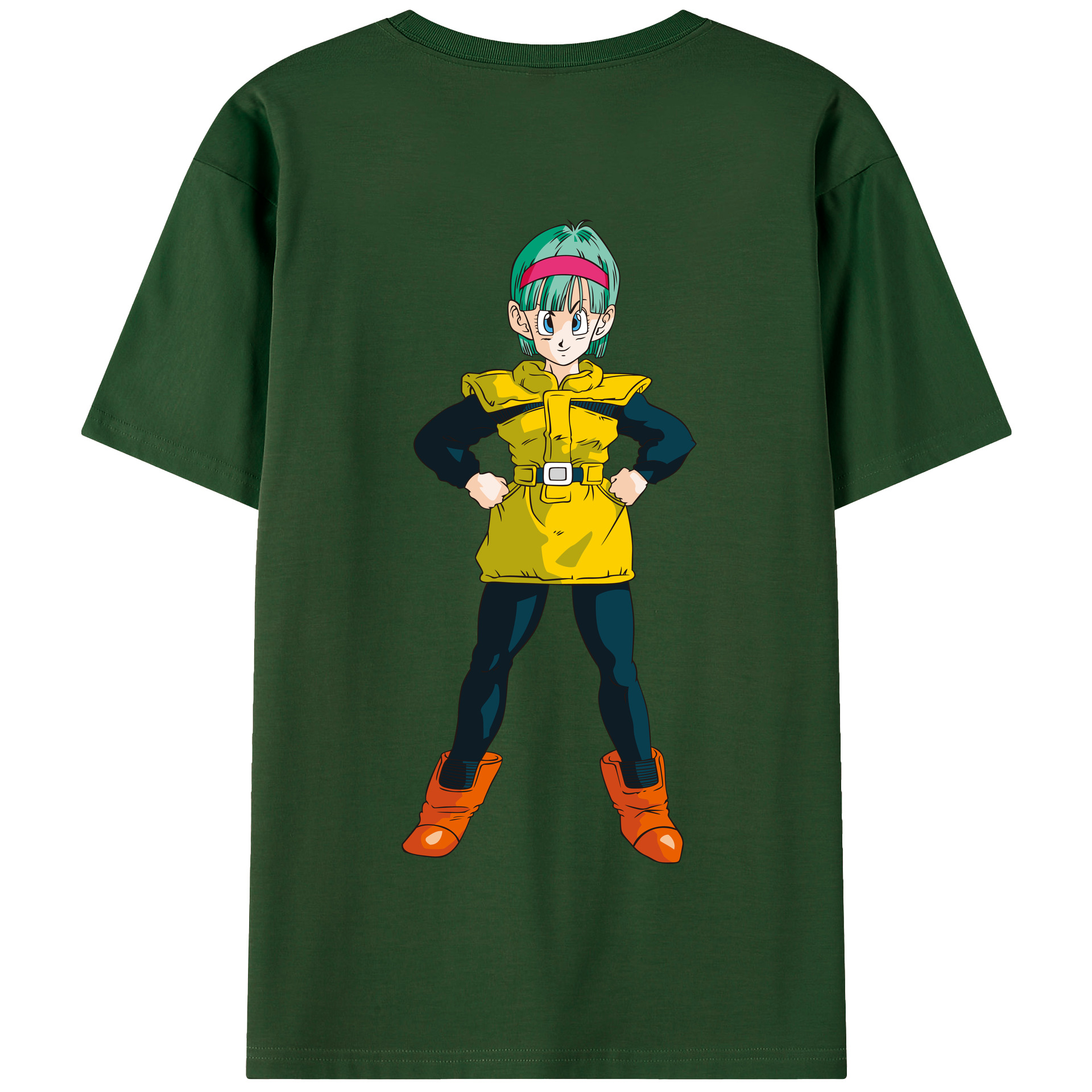 （画像用） ドラゴンボール ブルマ DRAGON BALL Bulma 綿100％半袖Tシャツ（背面プリント）